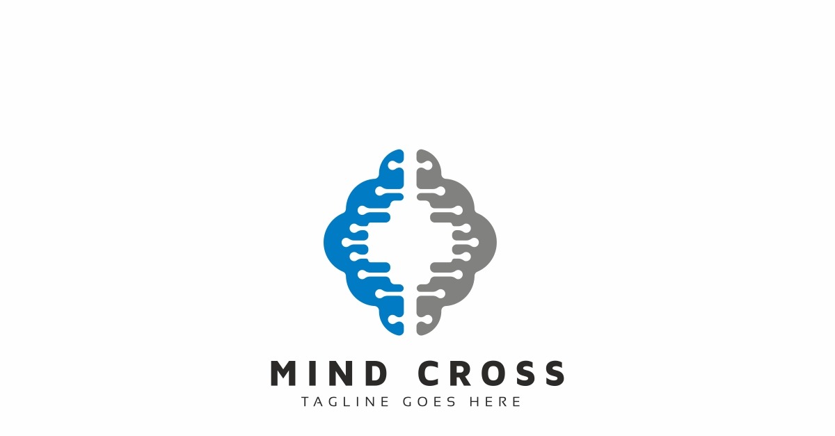 Modelo de Logo Digital Mind Cross #242849 - TemplateMonster