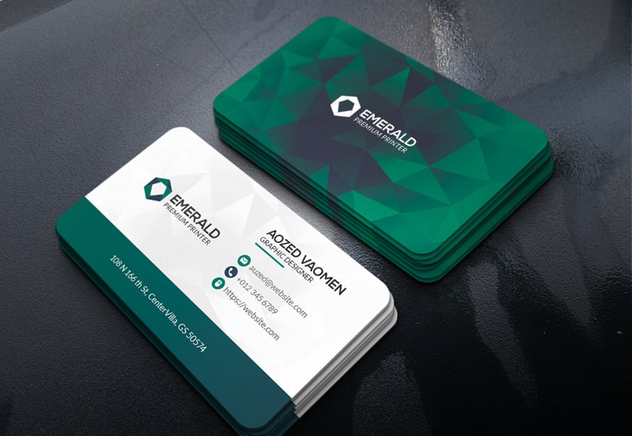 Emerald Business Card Template #243082 - TemplateMonster