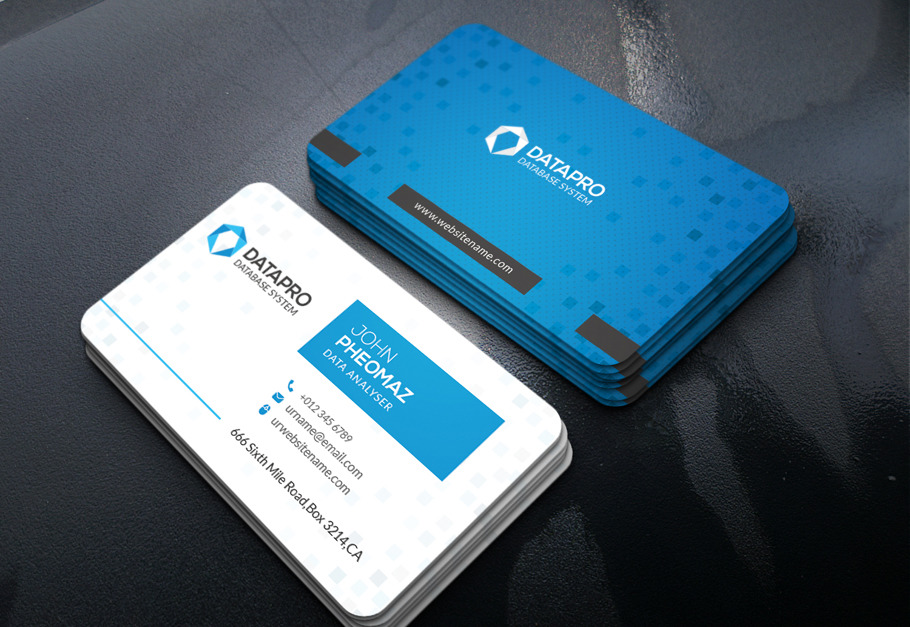 Data Business Card Template - 02 #243100 - TemplateMonster