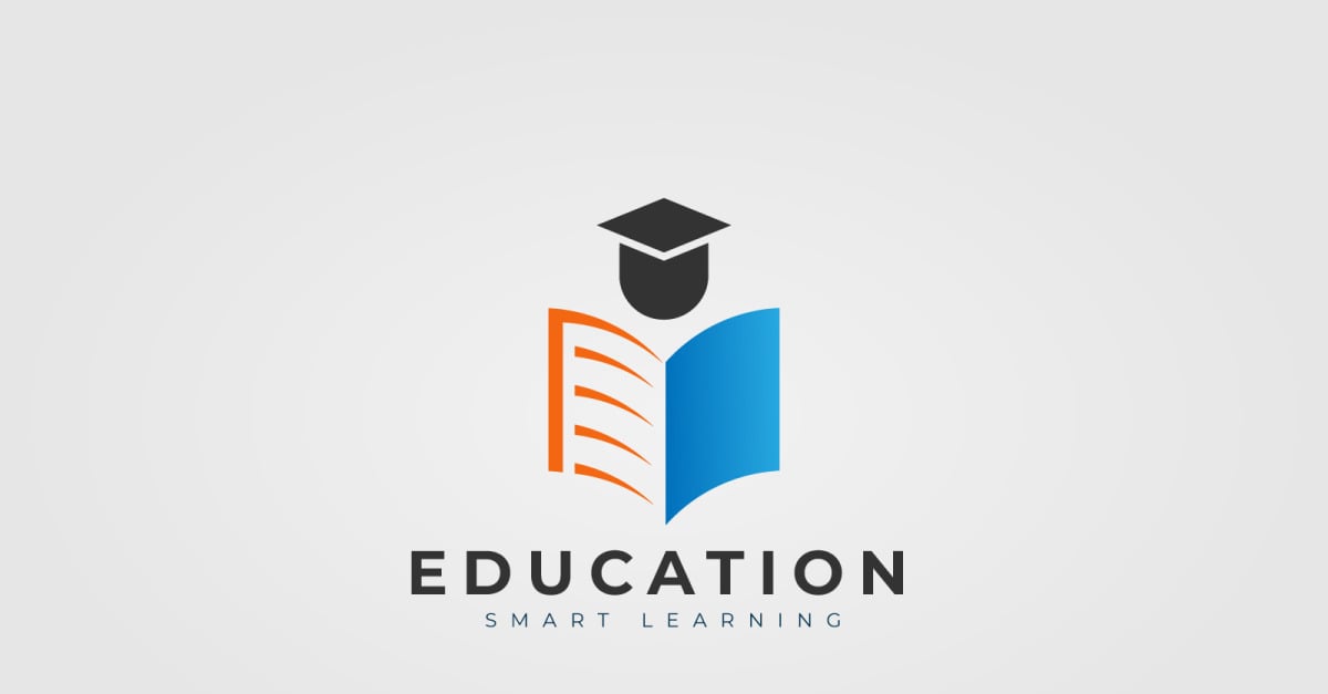 pen book education abstract logo design vector - Stock Image - Everypixel