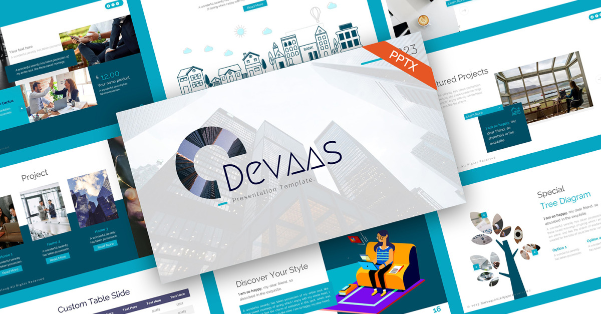 Devaas Moderne Mehrzweck-PowerPoint-Vorlage - TemplateMonster