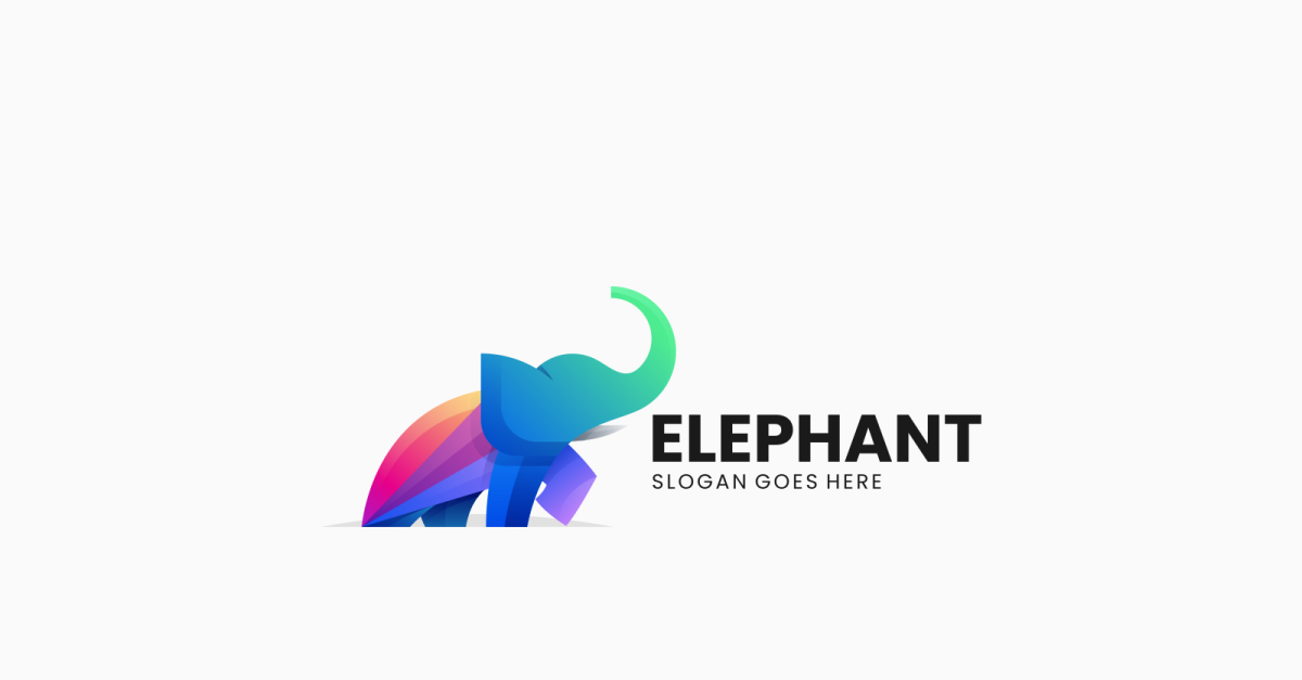 Elephant Color Gradient Logo Design #245575 - TemplateMonster