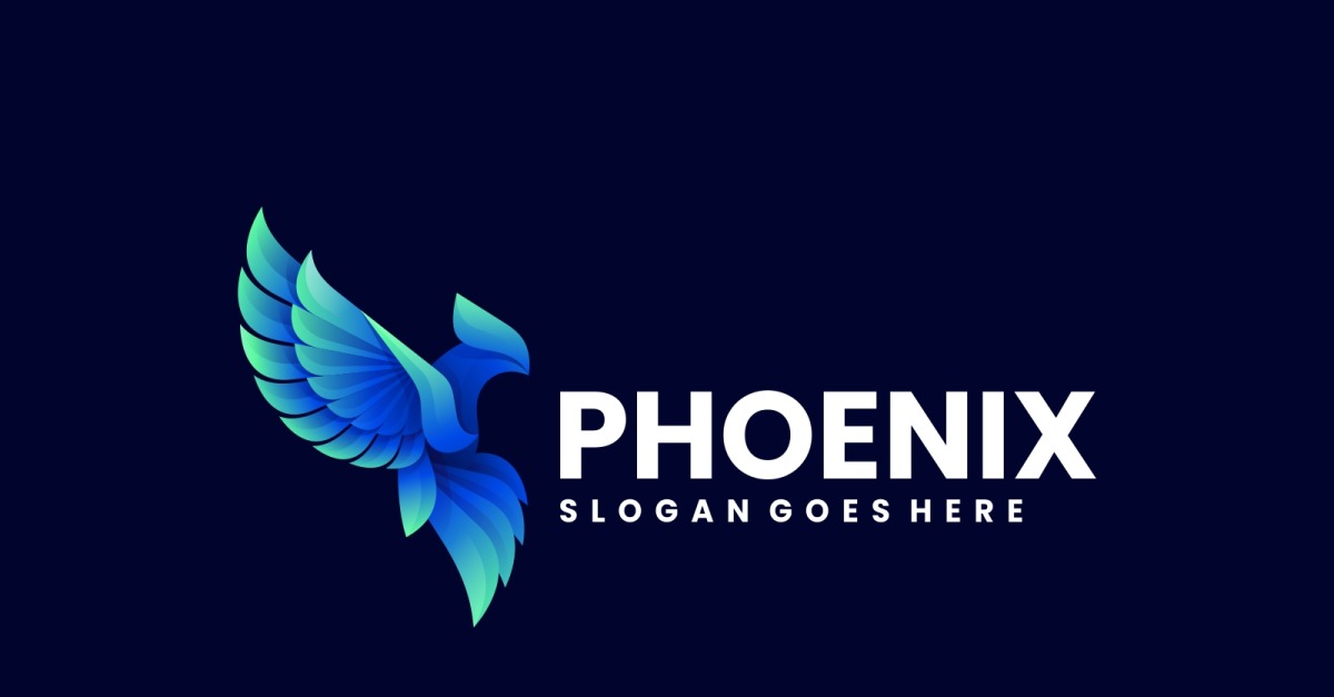 Phoenix Flame Logo - Blue Version Stock Vector by ©vable 128365540