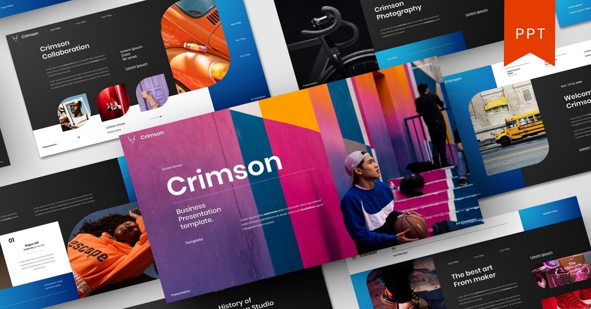 Crimson – İş PowerPoint Şablonu #247820 - TemplateMonster