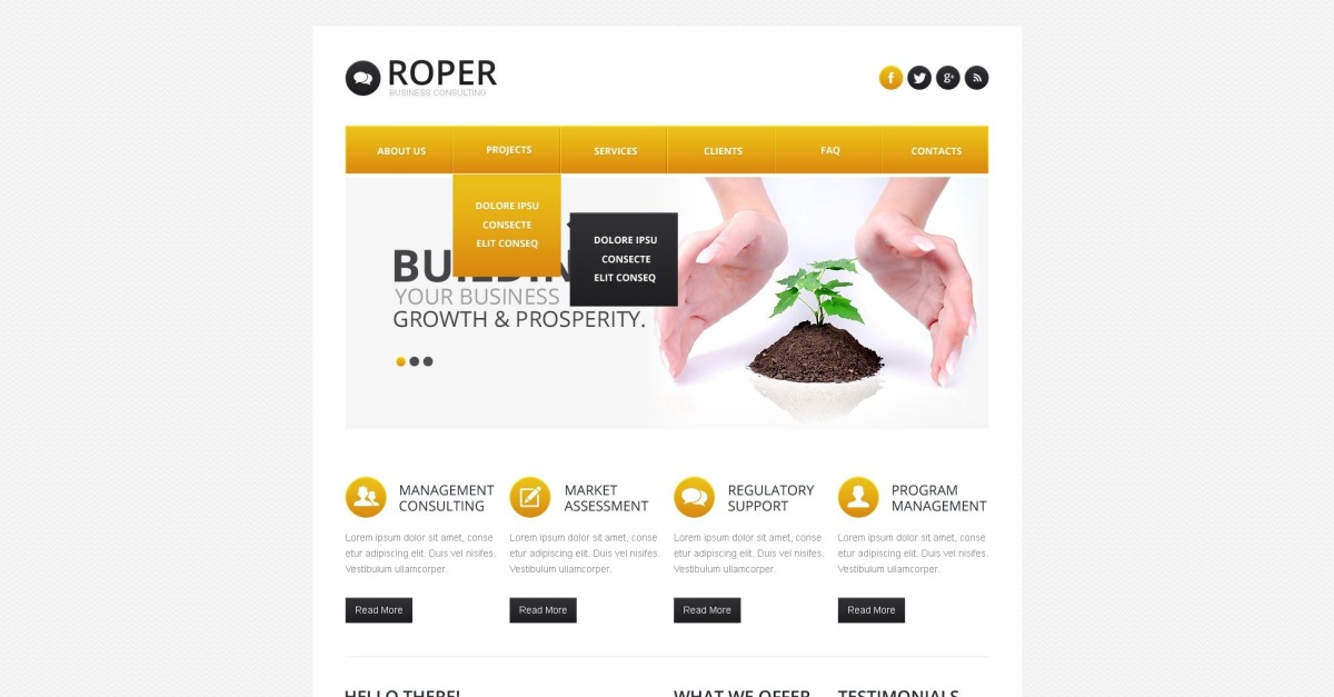 consultancy website template free download responsive