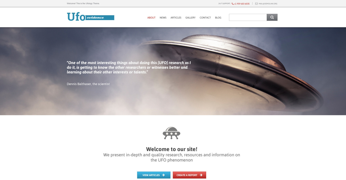 Free UFO Responsive Website Design Template - TemplateMonster