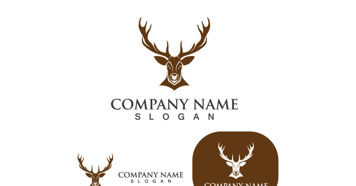 Deer Head Horn Logo And Symbol V3 #248844 - TemplateMonster