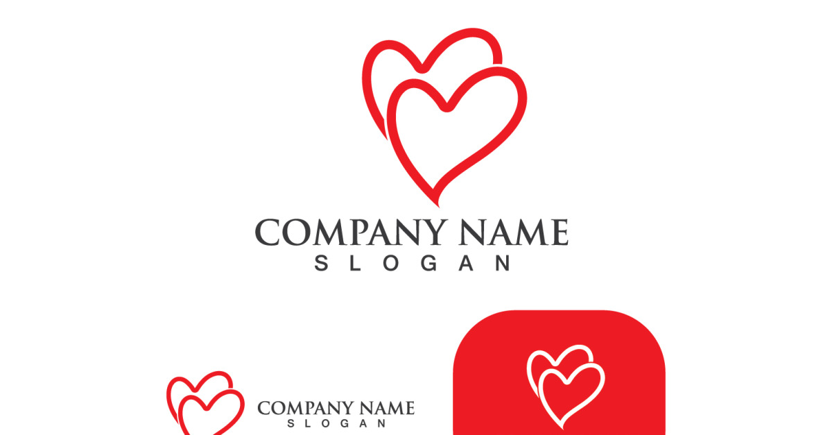 Love Heart Valentine Logo Template Vector V15