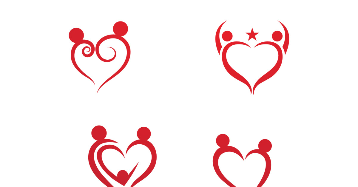 Love Heart Logo Icon Template Vector V20 - TemplateMonster