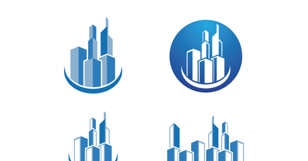 Modern City Building Home Logo Vector V14 TemplateMonster