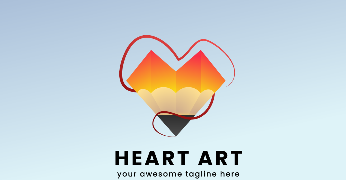 Heart Art Colorful Modern Gradient Logo Template