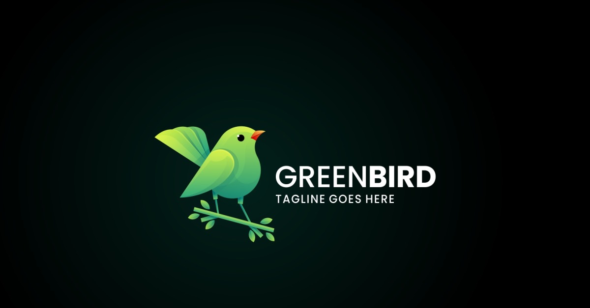 Green Bird Color Gradient Logo Style - TemplateMonster