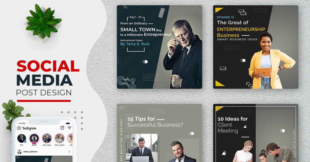 Business Agency Social Media Post Templates - TemplateMonster