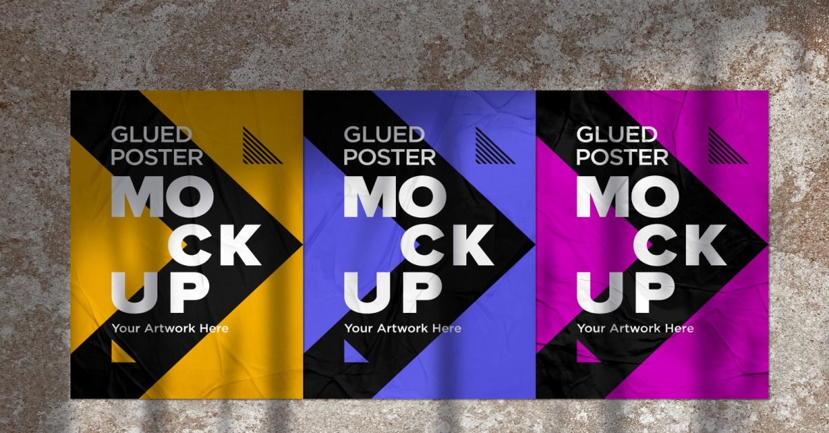 Crumpled Poster Mockup Shadow Overlay Effect