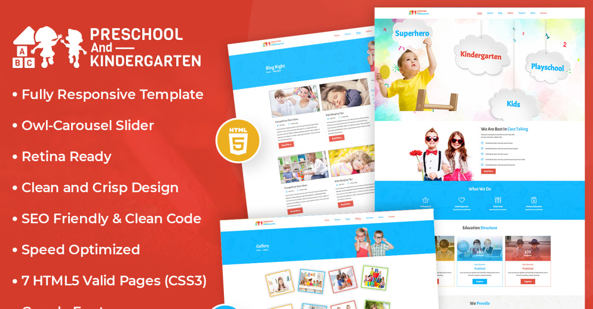 Demo Preview For Preschool And Kindergarten HTML Template 252355