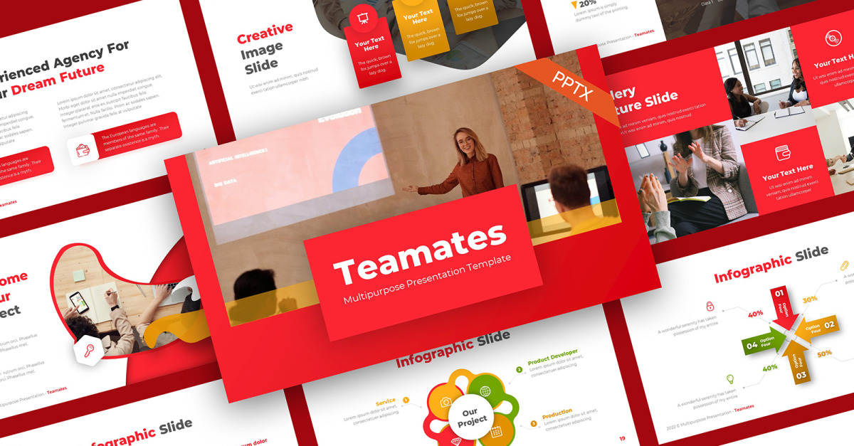 Teamates Mehrzweck-PowerPoint-Vorlage - TemplateMonster