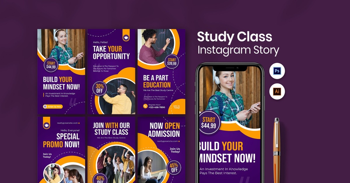 Study Class Instagram Story 252908 TemplateMonster