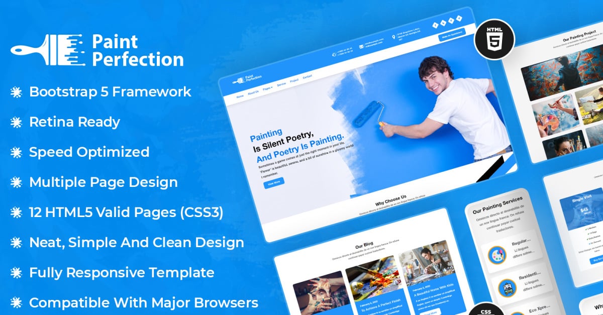 Paint Perfection - Painter Services HTML5 Website Template