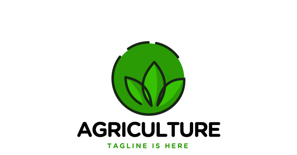 Green Leaf Agriculture Logo Template - TemplateMonster