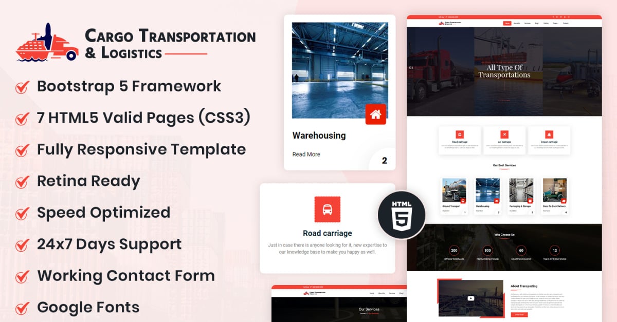 Cargo Transportation & Logistics HTML Template