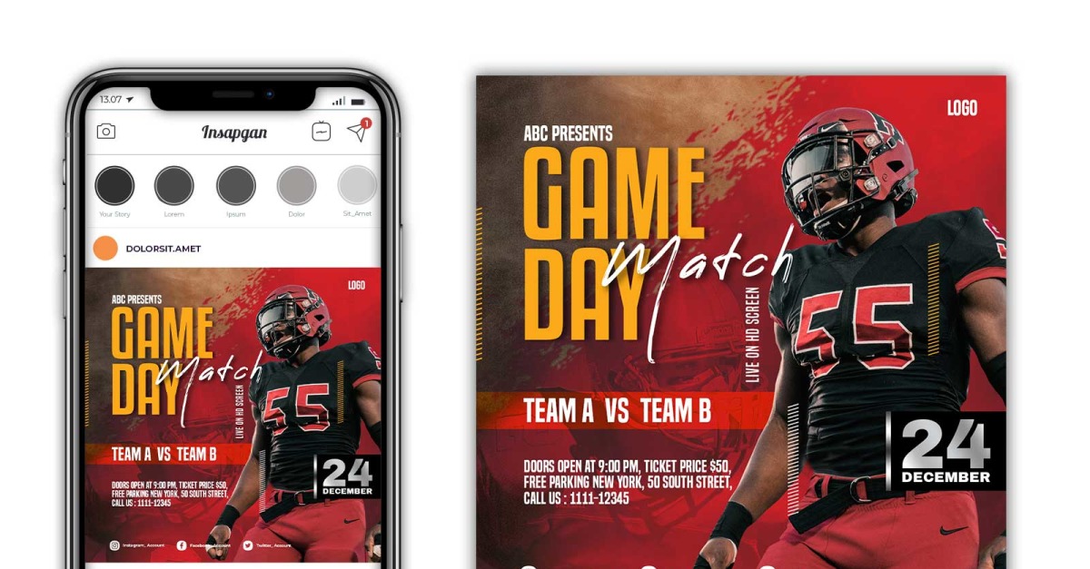 American Football Gameday Template - Kickly