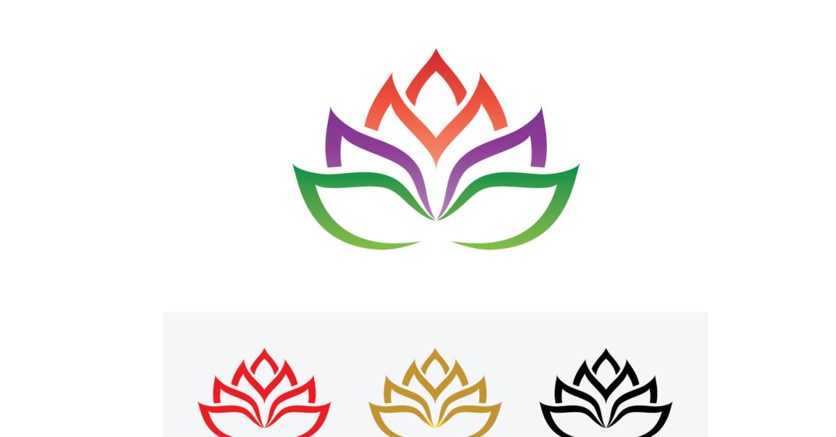 Vector Lotus Flower Logo And symbol V15 TemplateMonster