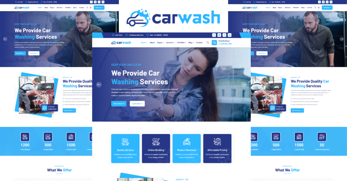 Carwash - Car Washing Services HTML5 Template