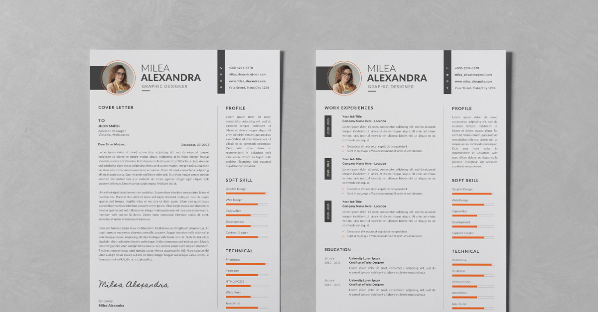 Clean Minimalist Resume/CV Design Template - TemplateMonster