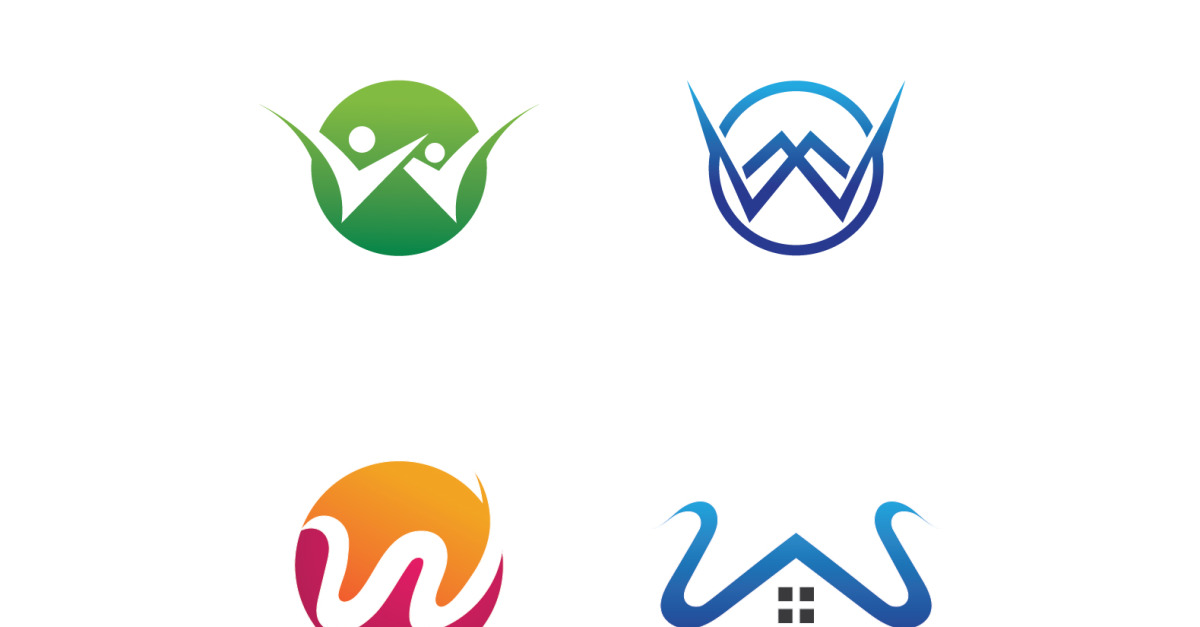 W Letter Initial Logo Vector Design V39 - TemplateMonster