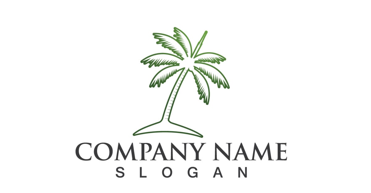 Coconut Palm Tree Logo And Symbol Vector V14