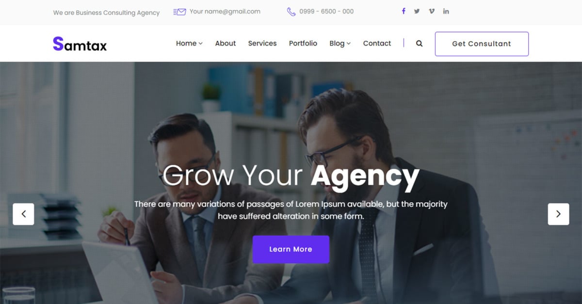Samtax - IT Solutions & Business Service HTML Website Template