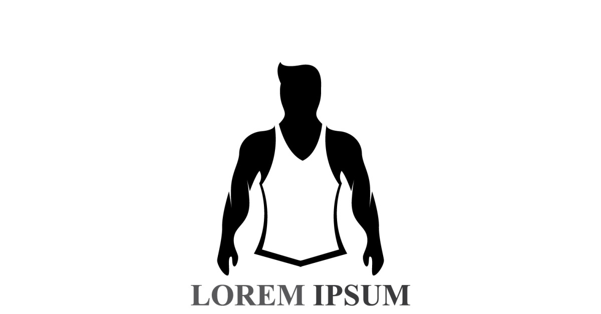 Design de logotipo de academia de ginástica com etiqueta esportiva V1