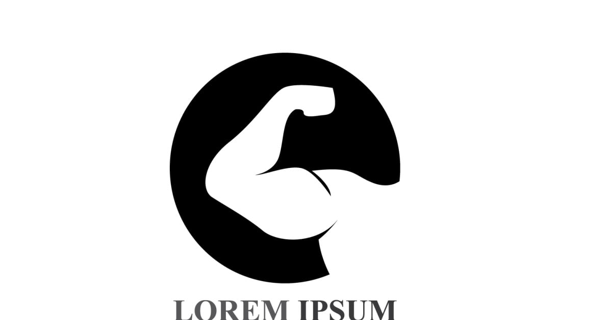 Design de logotipo de academia de ginástica com etiqueta esportiva V4
