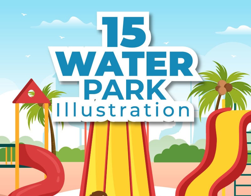 15 Water Park Cartoon Illustration #259392 - TemplateMonster
