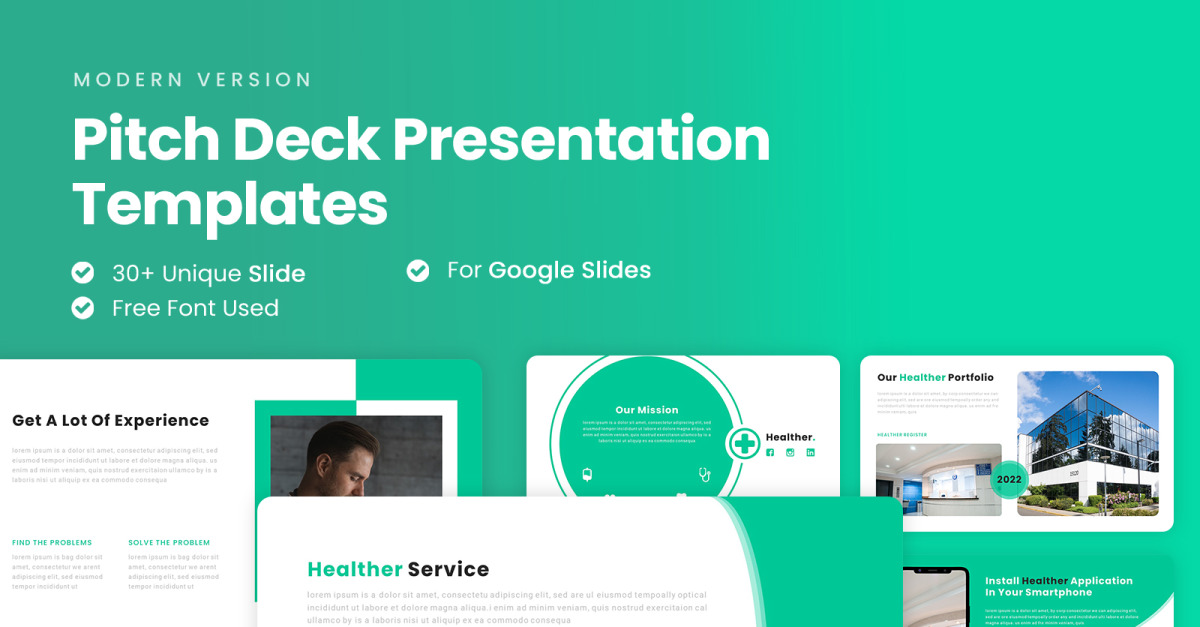 HEALTHER - Modern Healthcare Google Slides Template