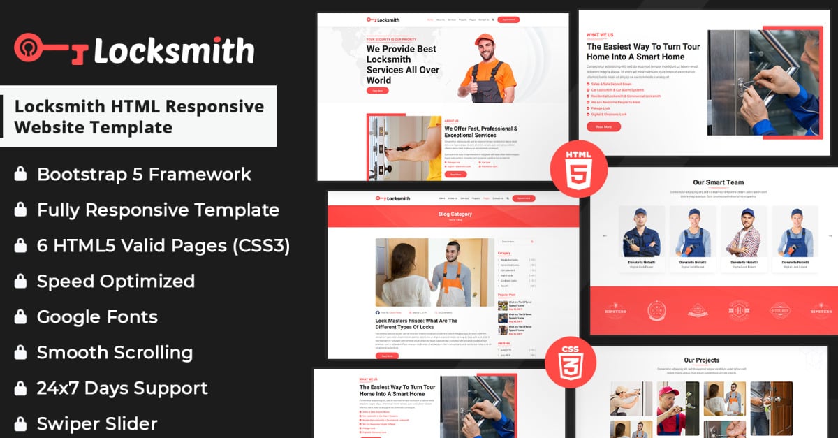 Locksmith HTML Responsive Website Template