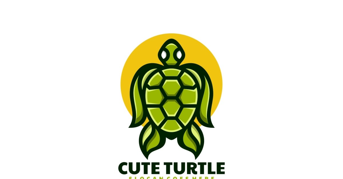 Cute Turtle Mascot Logo Template #261450 - TemplateMonster