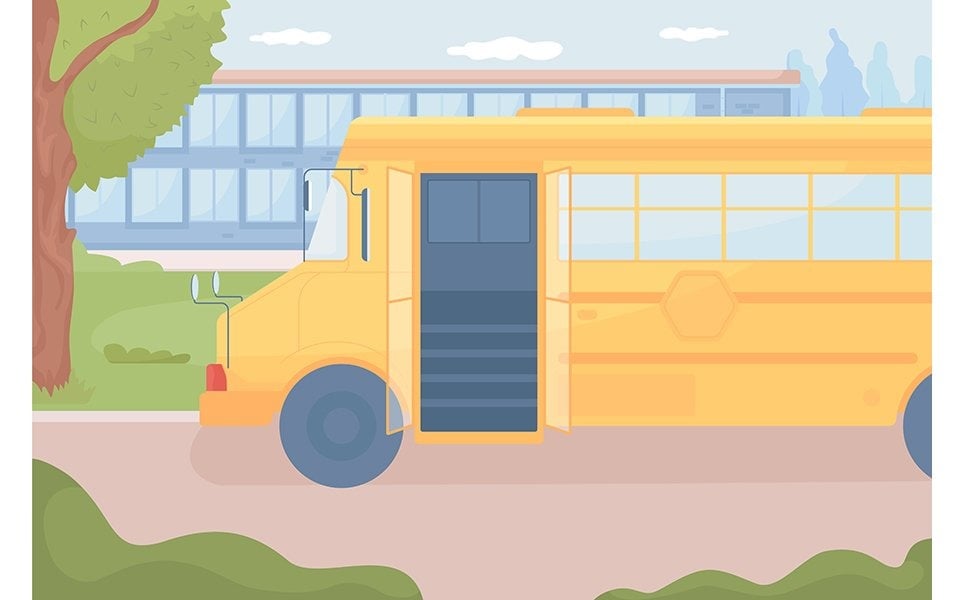 Yellow School Bus Illustration #261530 - TemplateMonster