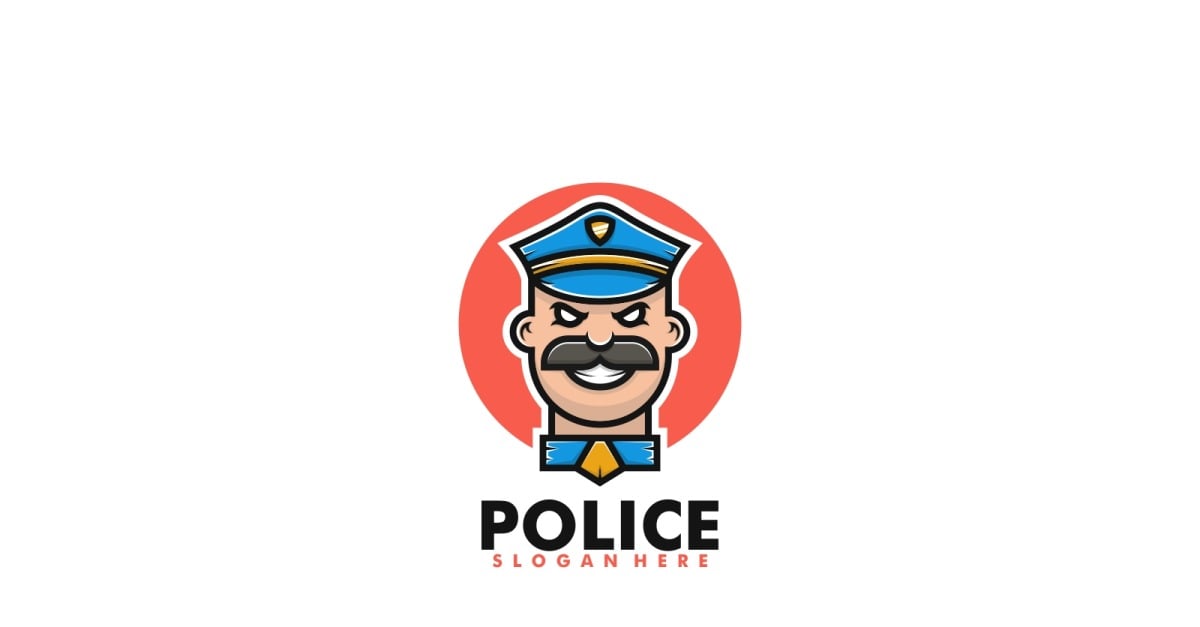 Police Mascot Cartoon Logo #261696 - TemplateMonster