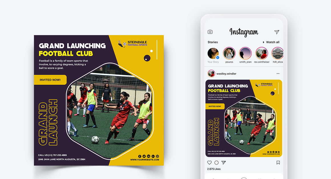 Sport Tournaments Social Media Post Design Template03