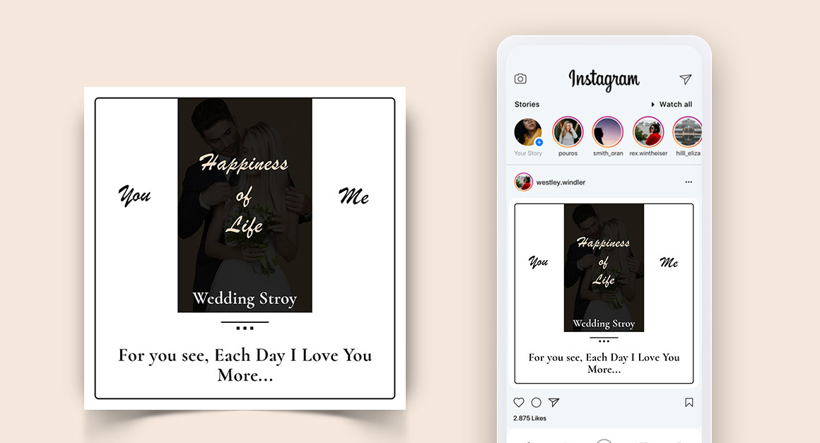 Wedding Invitation Social Media Post Design Template10