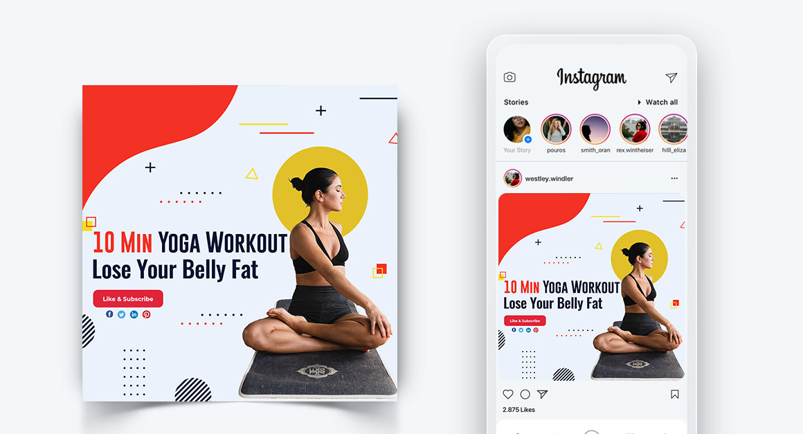 Yoga and Meditation Social Media Post Design Template-06