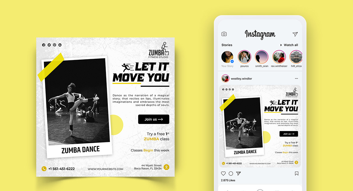 Gym and Fitness Flyer Print and Social Media Template-02