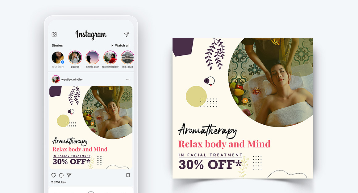 Beauty Salon and Spa Social Media Post Design Template-39