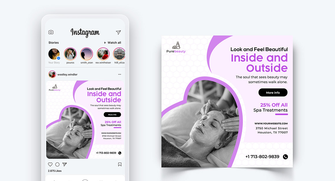 Beauty Salon and Spa Social Media Post Design Template-50