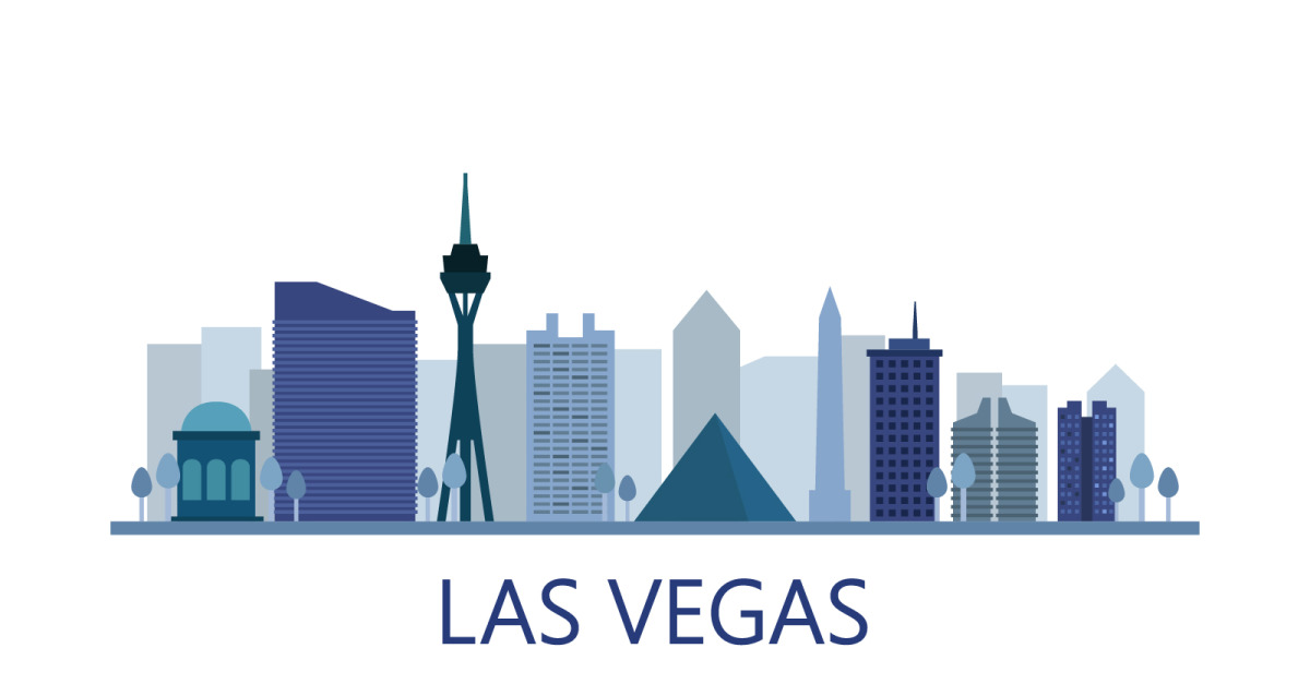 Las vegas city skyline silhouette background Vector Image