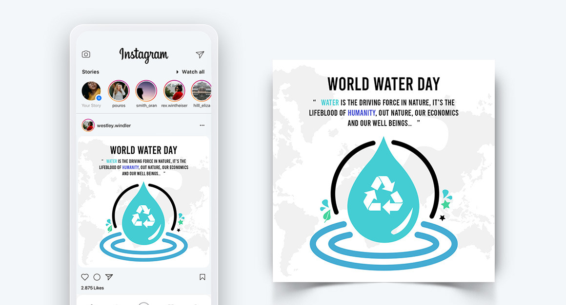 World Water Day Social Media Instagram Post Design Template14
