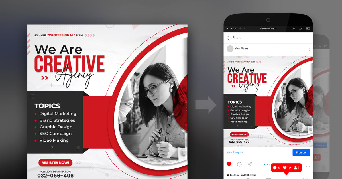 We Are Creative Agency And Corporate Business Social Media Post Banner