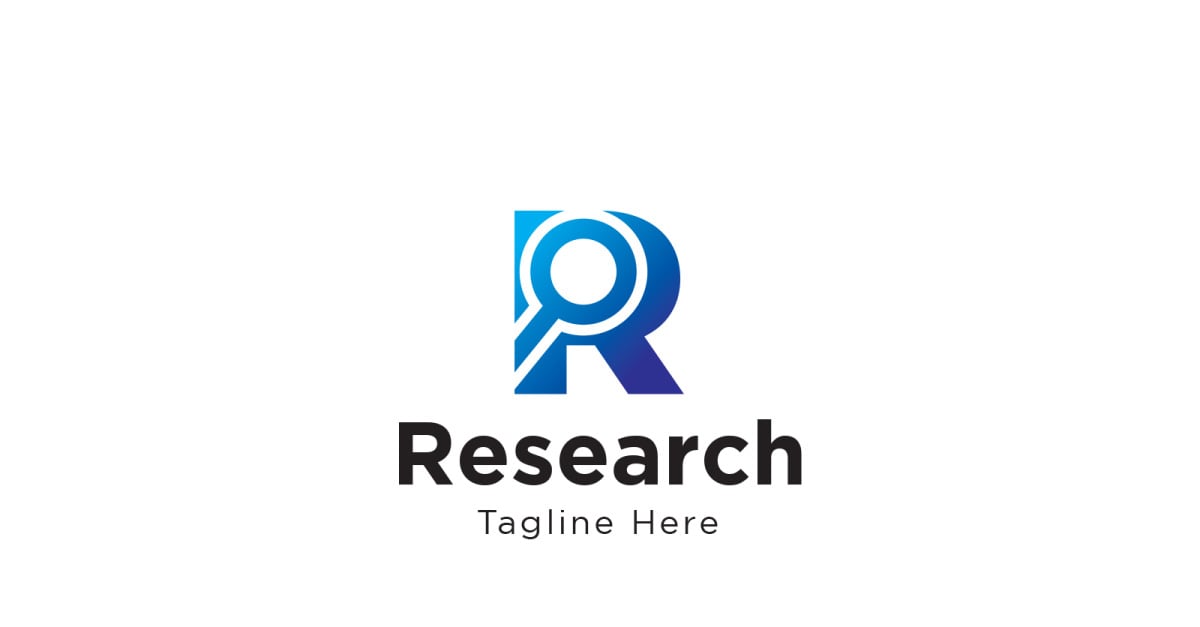R Letter Research Logo Design Template - TemplateMonster