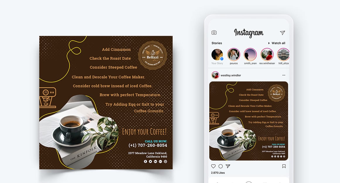 Coffee Shop Social Media Instagram Post Design-11